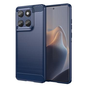 Motorola Edge 60/60 Fusion Geborsteld TPU Hoesje - Koolstofvezel - Blauw