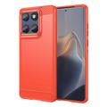 Motorola Edge 60/60 Fusion Geborsteld TPU Hoesje - Koolstofvezel - Rood