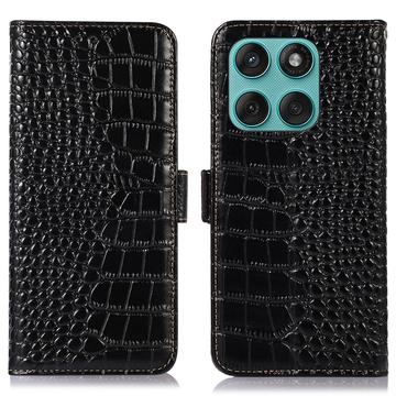 Motorola Edge 60 Fusion Crocodile Series Wallet Leren Hoesje met RFID