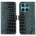 Motorola Edge 60 Fusion Crocodile Series Wallet Leren Hoesje met RFID - Groen