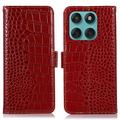 Motorola Edge 60 Fusion Crocodile Series Wallet Leren Hoesje met RFID - Rood