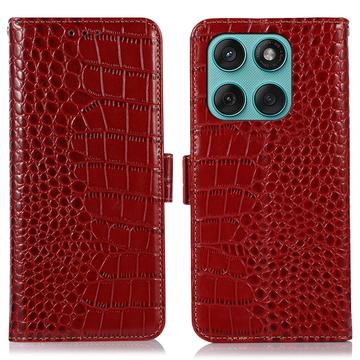 Motorola Edge 60 Fusion Crocodile Series Wallet Leren Hoesje met RFID