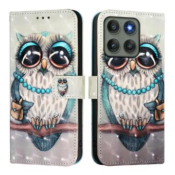 Motorola Edge 60 Pro Wonder Series Portemonnee Hoesje - Uil