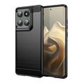 Motorola Edge 60 Pro/Edge (2025) Geborsteld TPU Hoesje - Koolstofvezel - Zwart