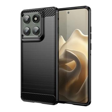 Motorola Edge 60 Pro/Edge (2025) Geborsteld TPU Hoesje - Koolstofvezel - Zwart
