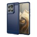 Motorola Edge 60 Pro/Edge (2025) Geborsteld TPU Hoesje - Koolstofvezel - Blauw