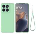 Motorola Edge 60 Pro Vloeibare siliconen hoesje met polsbandje - Groen