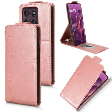 Motorola Edge 60 Pro Verticale Flip Hoesje met standaard - Roségoud