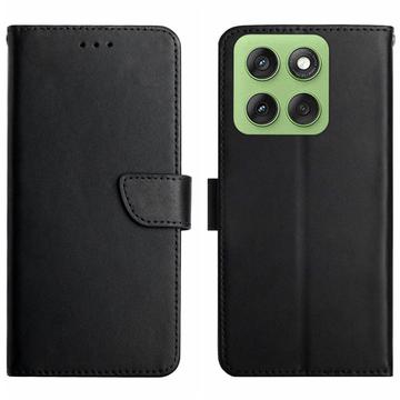 Motorola Edge 60 Pro Leren Wallet Hoesje met Statief - Zwart