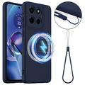 Motorola Edge 60 Stylus Liquid Siliconen Hoesje - MagSafe Compatibel - Donkerblauw