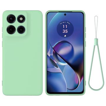 Motorola Edge 60 Stylus Vloeibare siliconen hoesje met polsbandje - Groen