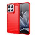 Motorola Edge 70 Geborsteld TPU Hoesje - Koolstofvezel - Rood