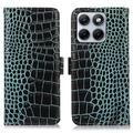 Motorola Edge 70 Fusion Crocodile Series Wallet Leren Hoesje met RFID - Groen