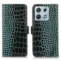 Motorola Edge 70 Max Crocodile Series Wallet Leren Hoesje met RFID - Groen