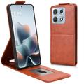 Motorola Edge 70 Max Verticale Flip Hoesje met Standaard - Bruin