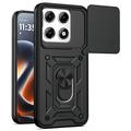 Motorola Edge 70 Pro Roterende ring hybride hoesje met camera schild - Zwart