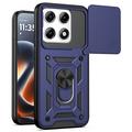 Motorola Edge 70 Pro Roterende ring hybride hoesje met camera schild - Blauw