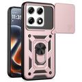 Motorola Edge 70 Pro Roterende ring hybride hoesje met camera schild - Rose Gold