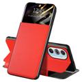 Motorola Edge X30 Front Smart View Flip Hoesje - Rood