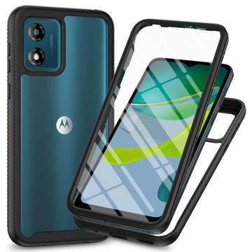 Motorola Moto E13 360 Bescherming Hoesje - Zwart / Doorzichtig