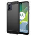 Motorola Moto E13 Geborsteld TPU Hoesje - Koolstofvezel - Zwart
