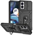 Motorola Moto G Power (2024) Rotary Ring Hybrid Case with Camera Shield - Black