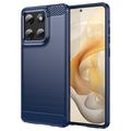 Motorola Moto G Stylus 5G (2025) Geborsteld TPU Hoesje - Koolstofvezel - Blauw