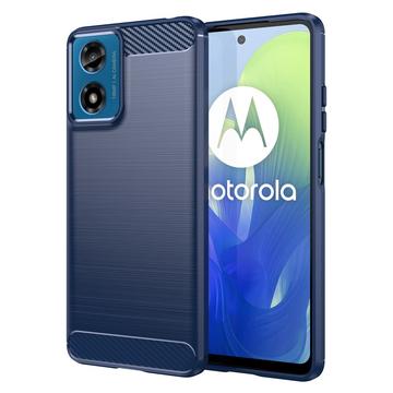 Motorola Moto G04/G24 Geborsteld TPU Hoesje - Koolstofvezel