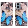 Motorola Moto G05/E15 Style Series Portemonnee Hoesje - Blauw Vlinder