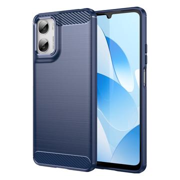 Motorola Moto G06/G06 Power Geborsteld TPU Hoesje - Koolstofvezel - Blauw