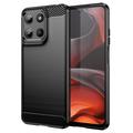 Motorola Moto G15 Geborsteld TPU Hoesje - Koolstofvezel
