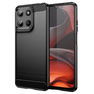 Motorola Moto G15 Geborsteld TPU Hoesje - Koolstofvezel