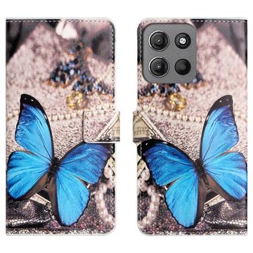 Motorola Moto G15/G15 Power Style Series Portemonnee Hoesje - Blauw Vlinder