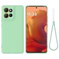 Motorola Moto G17 Power/G17/G15 Vloeibare siliconen hoesje met polsbandje - Groen