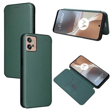 Motorola Moto G32 Flip Cover - Koolstofvezel - Groen