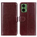 Motorola Moto G35 Portemonnee Hoesje met Magnetische Sluiting - Bruin