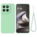 Motorola Moto G37/G37 Power/G47 Vloeibare siliconen hoesje met polsbandje - Groen