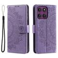 Motorola Moto G37 Power Mandala-portemonneehoesje met polsbandje - Paars