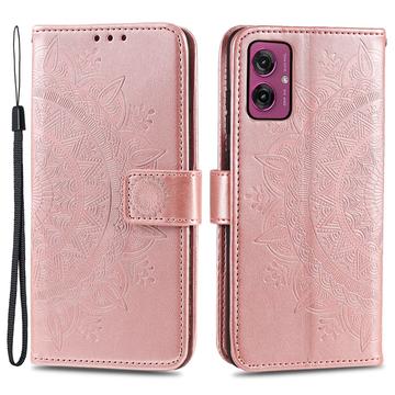 Motorola Moto G55 Mandala Series Portemonnee-hoesje - Rose Gold