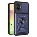 Motorola Moto G55 Hybride Hoesje met Roterende Ring en Cameraschild - Blauw