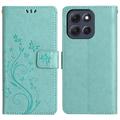 Motorola Moto G56 Butterfly Series Portemonnee Hoesje - Cyan
