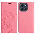 Motorola Moto G56 Butterfly Series Portemonnee Hoesje - Roze