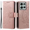 Motorola Moto G75 Mandala Series Portemonnee-hoesje - Rose Gold