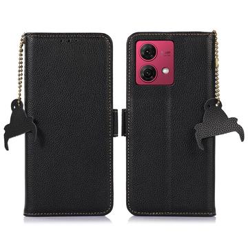 Motorola Moto G84 Leren Portemonnee Hoesje met RFID
