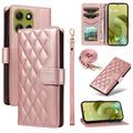 Motorola Moto G86 Luxe Gewatteerd Portemonnee Hoesje - Roségoud