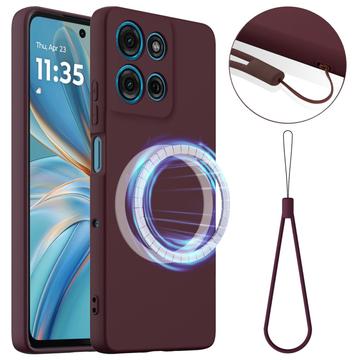 Motorola Moto G86 Power Liquid Siliconen Hoesje - MagSafe Compatibel - Wijnrood