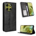 Motorola Moto G86 Power Retro Portemonnee Hoesje met Magneetsluiting - Zwart