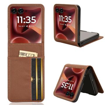 Motorola Razr 60 Ultra FlexCard Carbon Fiber Style hoesje met kaartsleuven
