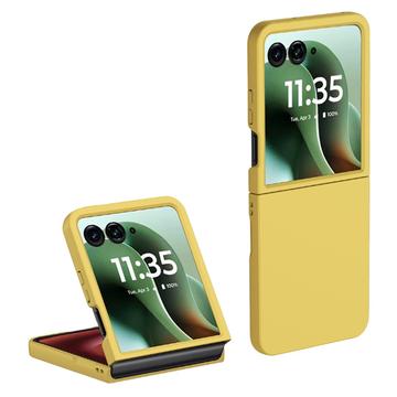 Motorola Razr 60 Ultra Geruberiseerd Kunststof Hoesje - Geel
