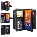 Multi-Kaart Sleuf Samsung Galaxy M52 5G Portemonnee Hoesje - Zwart